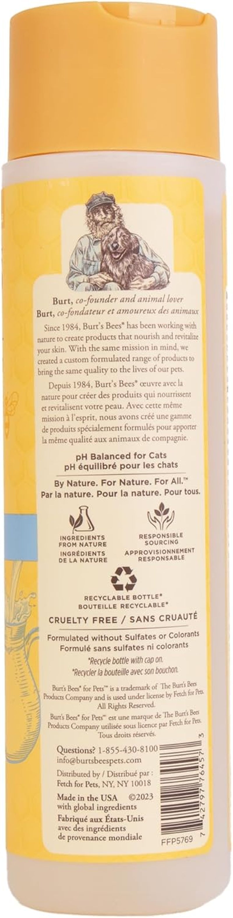 Burt'S Bees for Kittens Natural Tearless Shampoo with Buttermilk Cat Shampoo, Kitten Shampoo - Cat Grooming Supplies, Cat Bath Supplies, Shampoo for Cats, Kitty Shampoo, Pet Shampoo