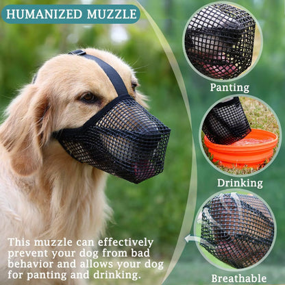 Pet Dog Muzzles Adjustable Breathable Dog Mouth Cover anti Bark Bite Mesh Dogs Mouth Muzzle Mask for Dogs