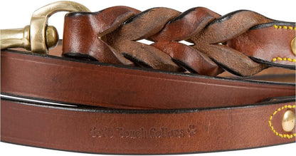 Leather Braided Dog Leash, Brown 6Ft X 3/4 Inch, Naturally Tanned 6 Foot Full Grain Leather Lead