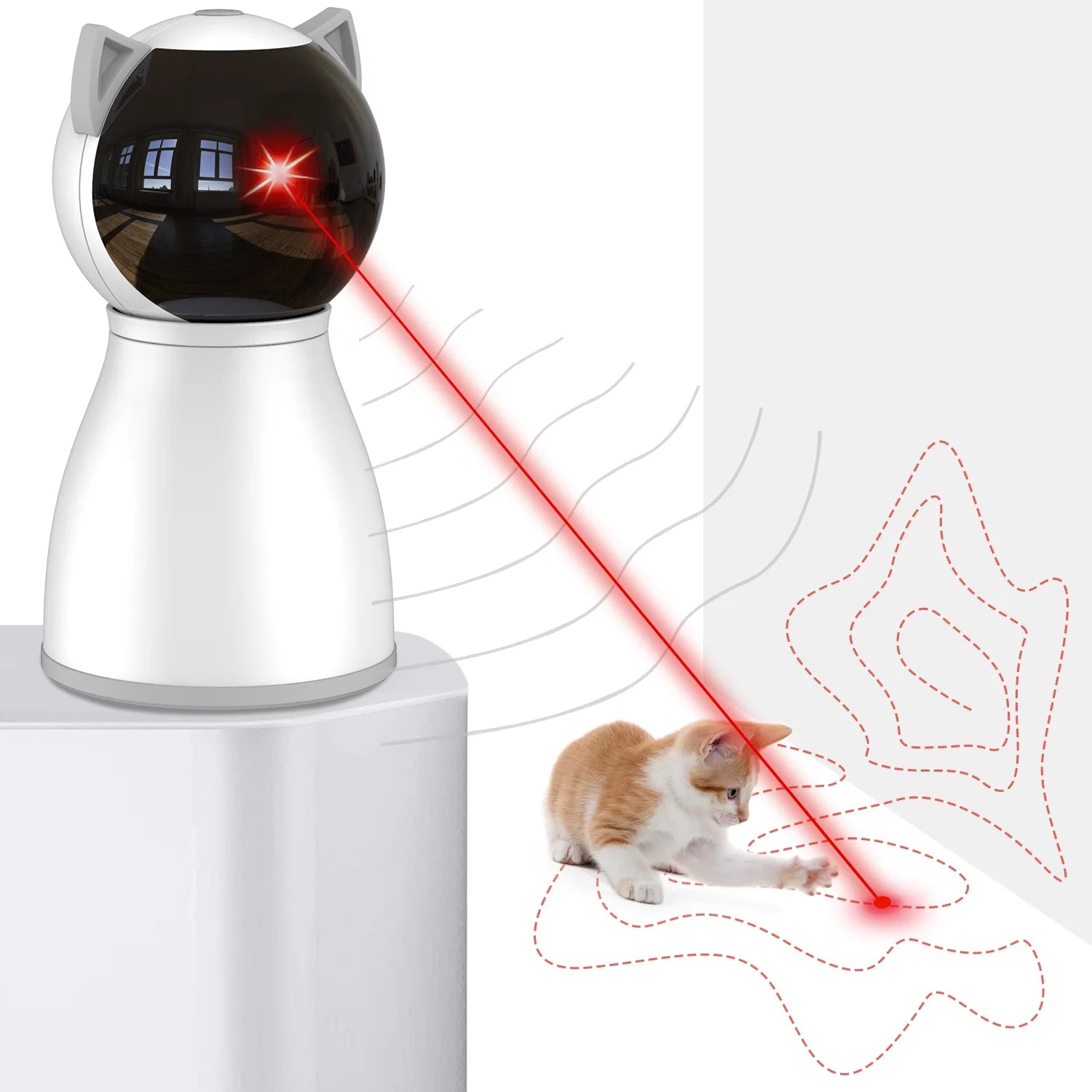 Cat Toys,The 4Th Generation Real Random Trajectory,Motion Activated Rechargeable Automatic Cat Laser Toy,Interactive Cat Toys for Indoor Cats/Kitten/Dogs