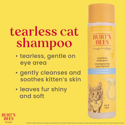 Burt'S Bees for Kittens Natural Tearless Shampoo with Buttermilk Cat Shampoo, Kitten Shampoo - Cat Grooming Supplies, Cat Bath Supplies, Shampoo for Cats, Kitty Shampoo, Pet Shampoo