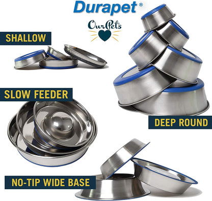 Durapet Dog Bowls, Dog Food Bowls & Dog Water Bowls (Stainless Steel Dog Bowl to Replace Ceramic Dog Bowls) Large Dog Bowls, Dog Bowls Medium Sized Dogs & Dog Bowls Small Size Dog