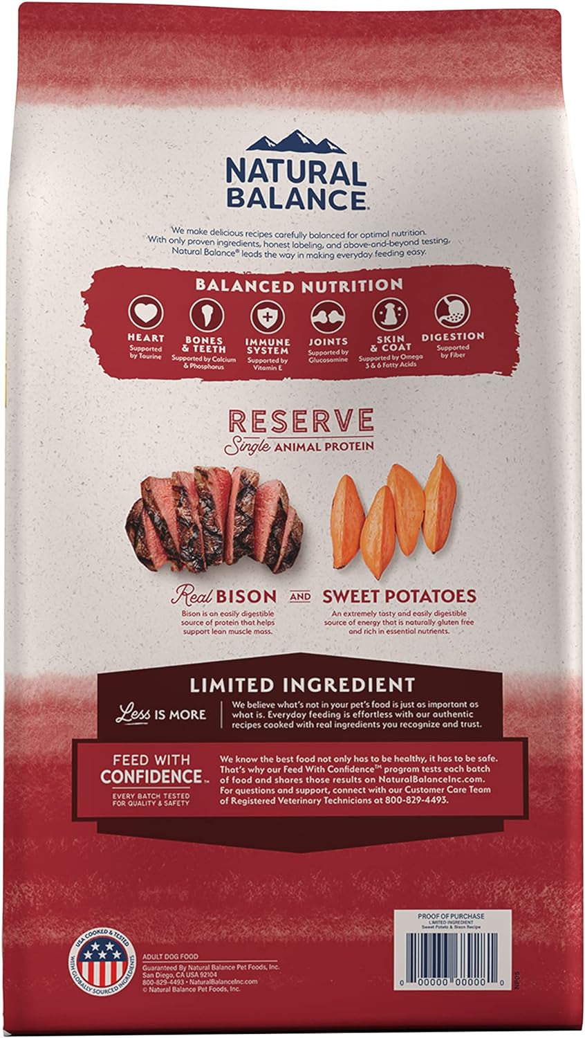 Limited Ingredient Diet Sweet Potato & Bison| Adult Grain-Free Dry Dog Food | 12-Lb. Bag