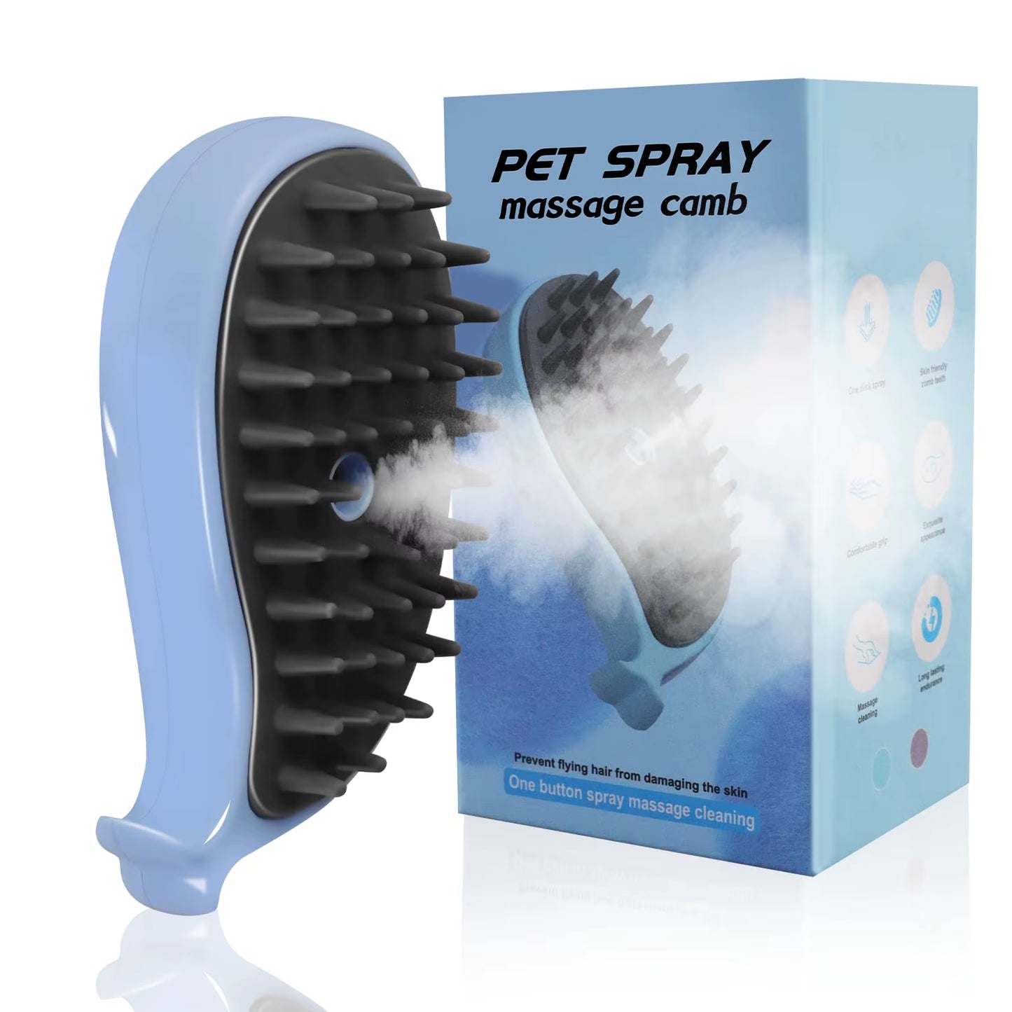 Cat Shed Steam Brush, Grooming Brush with Steam, Rechargeable Steam Pet Brush for Dogs and Cats, Steaming Cat Brush 3 in 1,