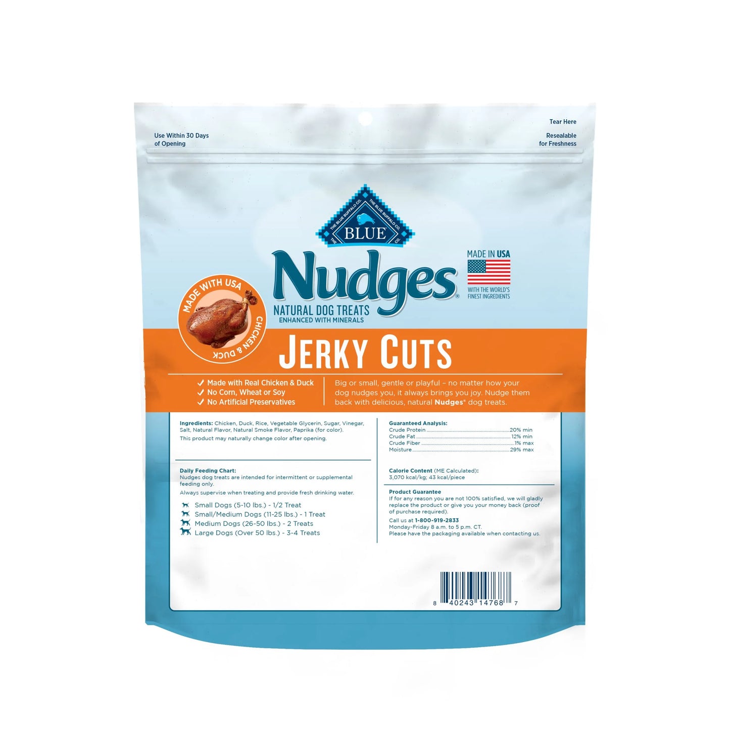 Nudges Chicken & Duck Jerky Cuts Dog Treats, 16-Oz. Bag